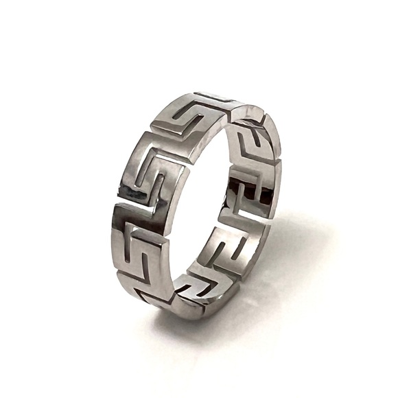 Statement Gold and Silver Geometric Pattern Rings - Picture 9 of 16